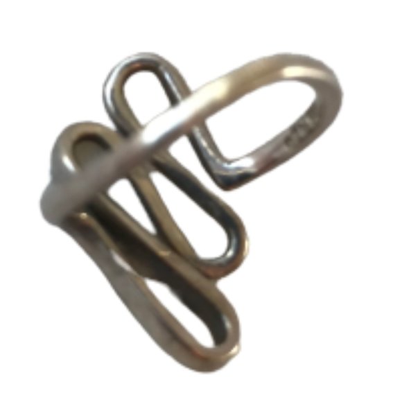 Vintage Sterling Silver Infinity design Wave Ring - Picture 5 of 7